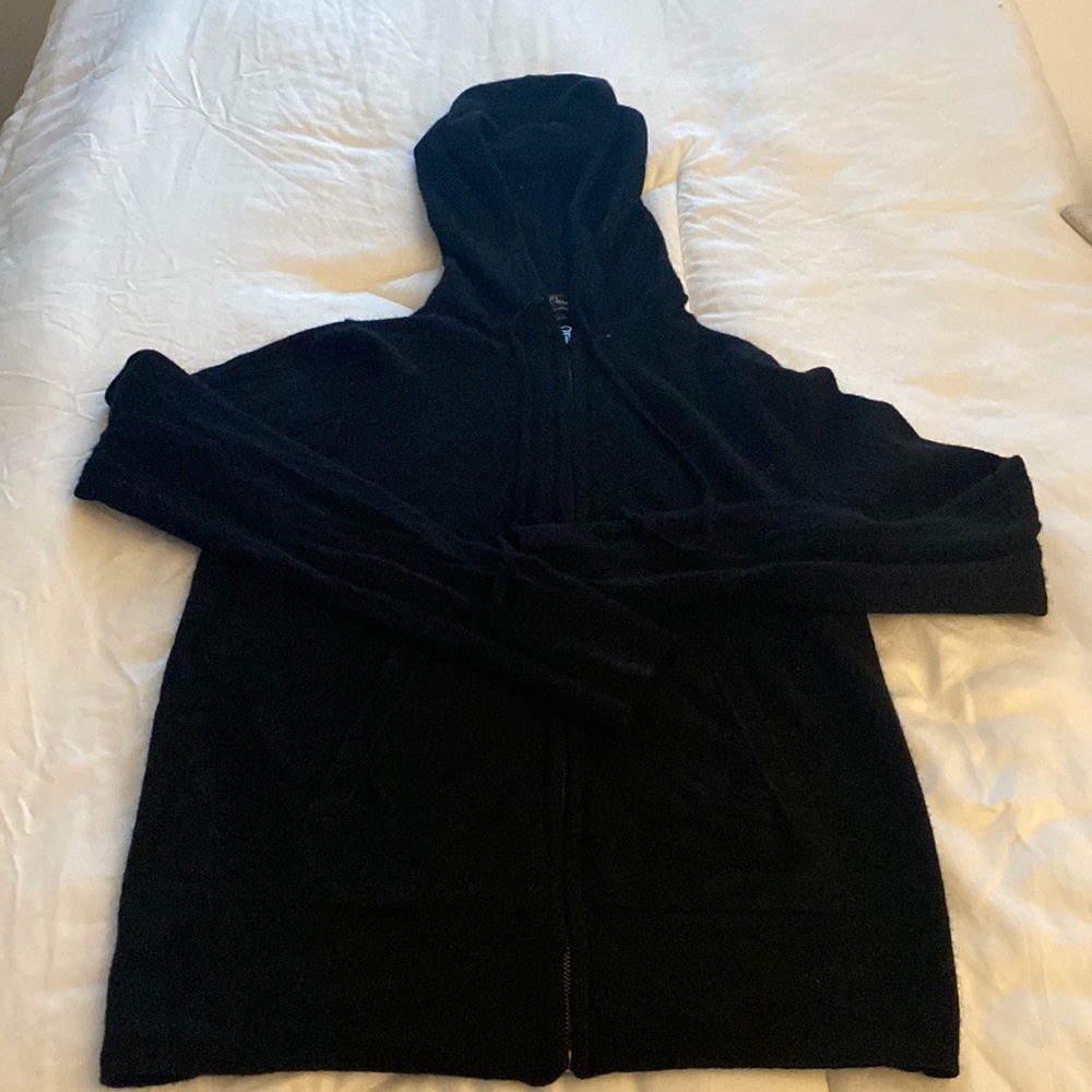 J crew zip up cashmere sweater with hood